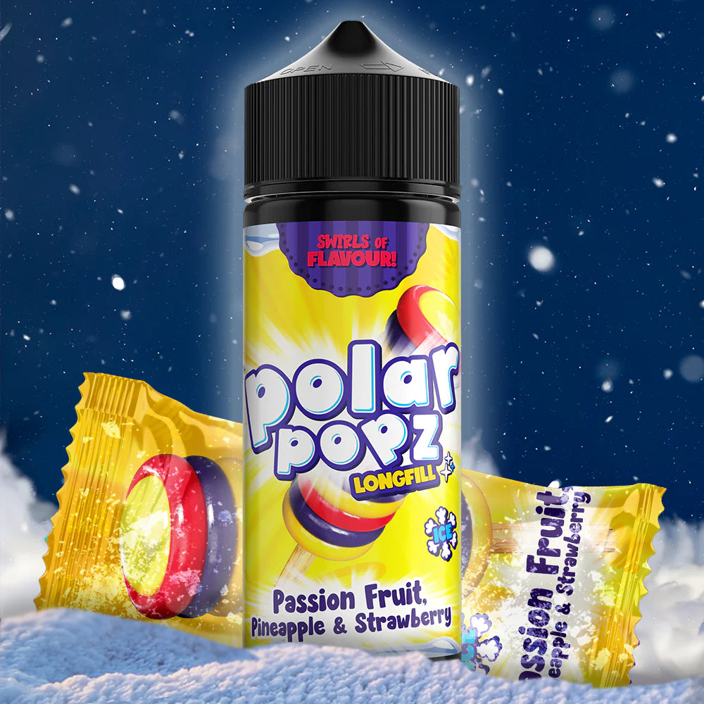 Vapology - Polar Popz - Passion Fruit, Pinapple & Strawberry Long Fill 120ml